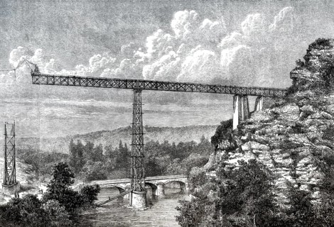 Construction of the Viaduc de Rouzat, Viaduc de la Sioule, Département Allier, Region