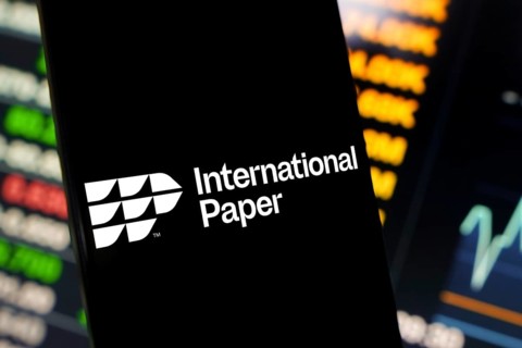 May 25, 2024, Brazil. In this photo illustration, the International Paper Company (IP) logo is