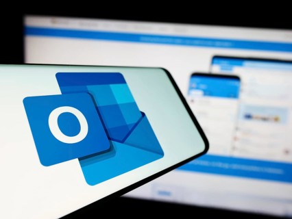 Stuttgart, Germany, 09-21-2023: Mobile phone with logo of email software Microsoft Outlook on