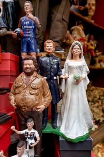 Naples Campania Italy. Statues figurines of the Christmas Nativity Scene in the artisan workshops