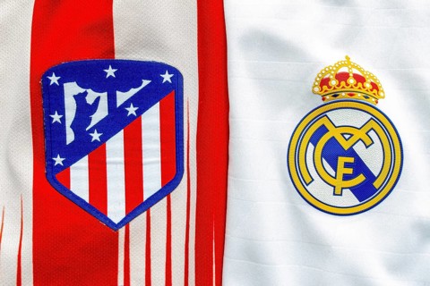 Calgary, Alberta, Canada. July 10, 2020. Club Atletico de Madrid vs Real Madrid close up to their