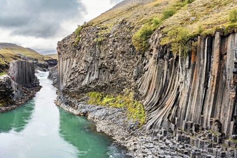 The Stuðlagil Canyon in the east of Iceland Egilsstaðir, Austurland, Iceland, Europe
