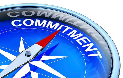 3D rendering of a compass with a commitment icon