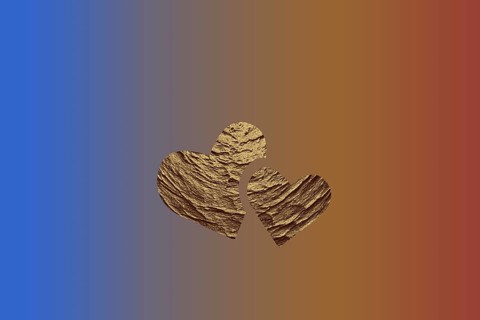 Two connected hearts for Valentine Day love concept