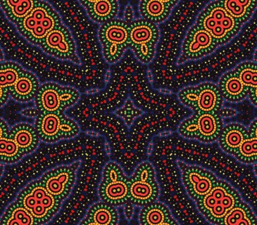 Black background with bright color pattern
