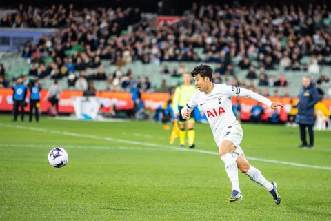 MELBOURNE, AUSTRALIA, MAY 22: Heung Min Son of Tottenham Hotspur whilst playing Newcastle United