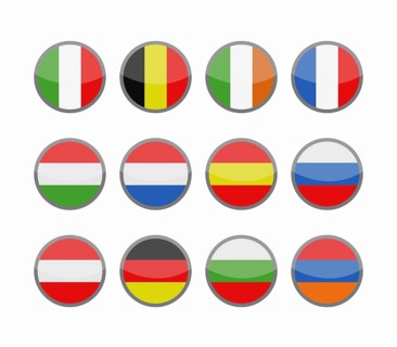 European flags icon illustrated in vector on white background