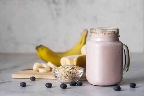 Delicious banana blueberry smoothie. Resolution and high quality beautiful photo