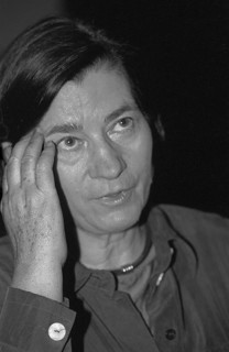 Germany, Berlin, 14 March 1991, Christa Wolf, at an event organised by the TAZ and die andere,