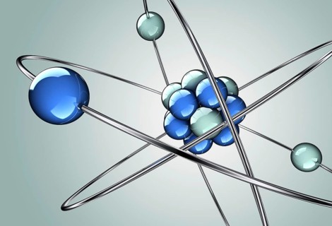 3D rendering of a atom icon