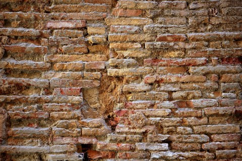 Aged bricks brown background wall pattern texture