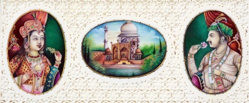 Miniature painting of Mughal Emperor Jahangir With Wife Noorjahan
