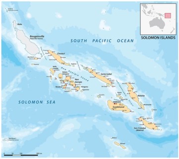Vector map of the oceanic island state of the Solomon Islands