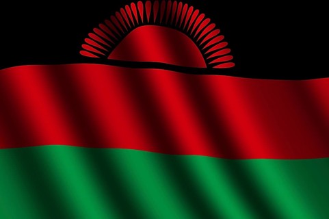 The Malawi flag flying in the wind