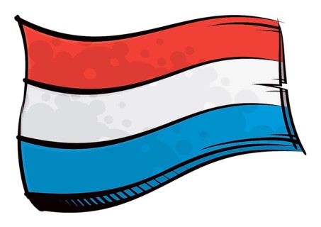 Grand Duchy of Luxembourg flag created in graffiti paint style