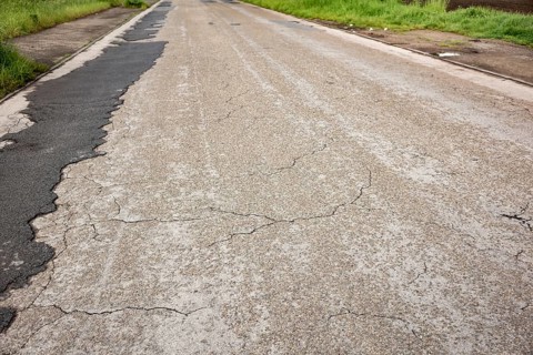 Dilapidated road in the ruhr area in germany