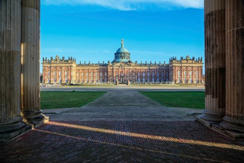 Colonnades with Triumphal Gate, New Palace, Unesco World Heritage Park Sanssouci, Potsdam,