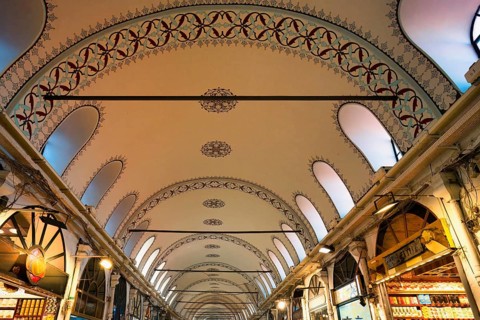 Grand Bazaar alley ceiling, Istanbul, Turkey, Asia