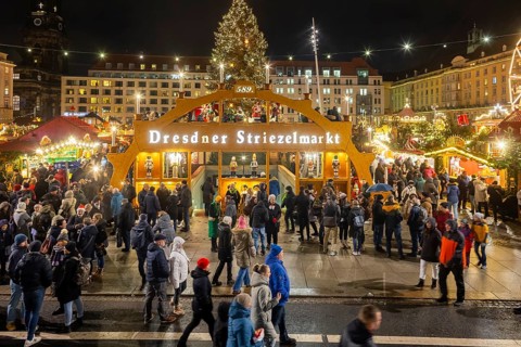 The Dresden Striezelmarkt is a Christmas market in Dresden. It has been held in Advent since 1434,