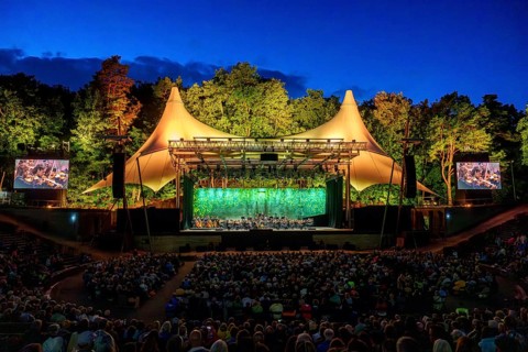 West-Eastern Divan Orchestra with conductor Daniel Barenboim live at the Berlin Waldbühne on 09.08