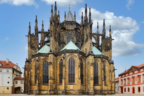 Prague castle, Gothic Metropolitan Cathedral of Saints Vitus, Wenceslas and Adalbert, Prague, Czech