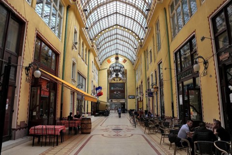 Romania, County region, Oradea, Grand Vardein, Gallery in the courtyard of the Black Eagle Palace,