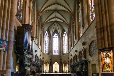 St Martin's Minster, Colmar, Alsace, Bas-Rhin, France, Europe
