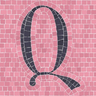 Mosaic tiles letter Q. EPS 10 editable flat design vector seamless horizontal pattern