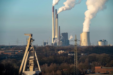 UNIPER coal-fired power plant Gelsenkirchen-Scholven, power plant units and cooling towers,