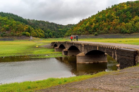 The Edersee, near Waldeck, the third largest reservoir in Germany, currently has only just under