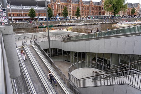New bicycle car park at Amsterdam Central Station, Stationsplein, space for around 7000 bicycles,