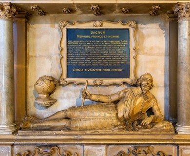 Sir Charles Vaughan d 1630 tomb monument, Bristol cathedral church, Bristol, England, UK