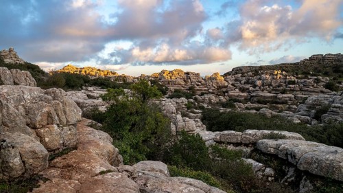 Bizarre limestone rock formations, El Torcal nature reserve, Torcal de Antequera, Malaga province,