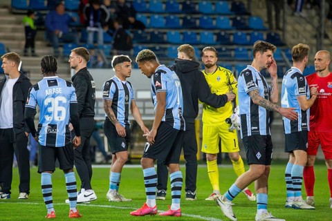 Football 3rd division, 2024/25 season, matchday 32: Waldhof Mannheim vs SpVgg Unterhaching***The SV