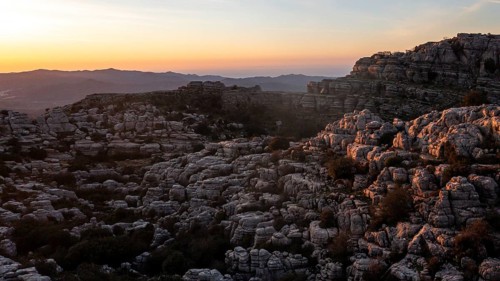 Bizarre limestone rock formations, El Torcal nature reserve, Torcal de Antequera, Malaga province,
