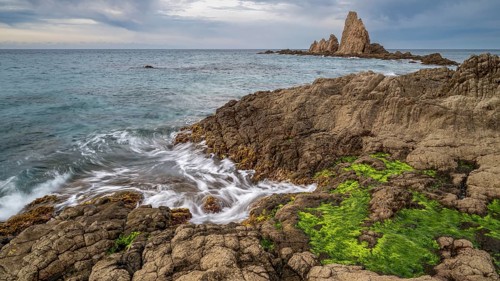 Rocky coast, Cabo de Gata-Nijar Natural Park, Almeria, Andalusia, Spain, Europe