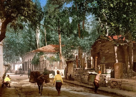 District Scutari, Istanbul, Turkey, View from 1885, Historical, digitally restored reproduction