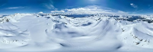 Aerial view, Alpine panorama, Snow-covered glacier plain, Plaine-Morte glacier, Bernese Alps,