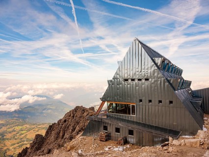 Santner Pass hut, Catinaccio, Dolomites, South Tyrol, Italy, Europe