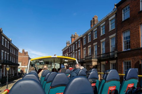 Liverpool City Sights red double-decker open -top tour bus, Hope Street, Georgian Quarter,