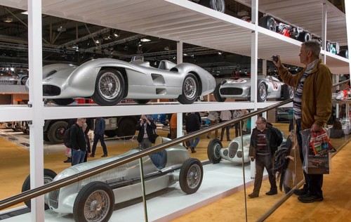 Mercedes Benz racing cars are on display at Techno Classica, the trade fair for vintage, classic