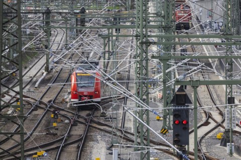 New Untertürkheim railway sidings. The track network is being reorganised as part of Stuttgart 21.