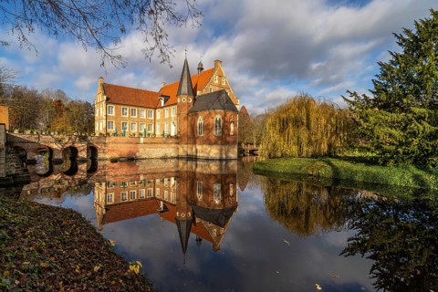 Burg Hülshoff, Havixbeck, Münsterland, North Rhine-Westphalia, Germany, Europe