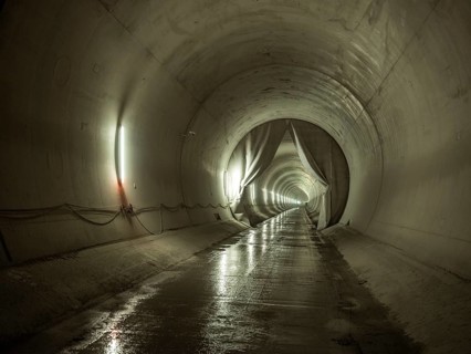 Completed tunnel section in construction lot H41, Brenner Base Tunnel, Zenzendorf, Tyrol, Austria,