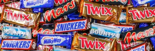 Mars Incorporated products such as Snickers chocolate bars, Twix, Milky Way and Bounty bars as