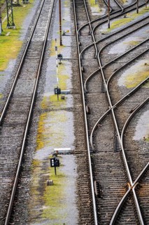 Track systems, shunting tracks, sidings, branches, the Mülheim-Styrum marshalling yard, on the