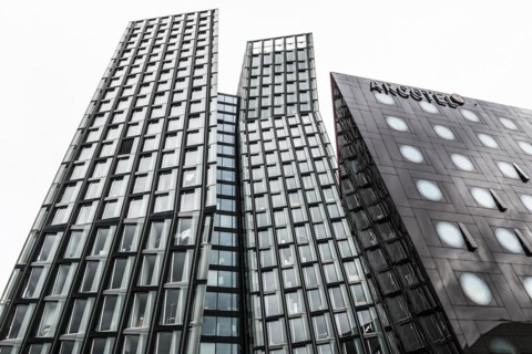 Modern high-rise buildings, Reeperbahn, St. Pauli, Hamburg, Germany, Europe