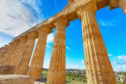 Temple of Hera or Temple E, Selinunte Archaeological Park, Selinunte, Trapani district, Sicily,