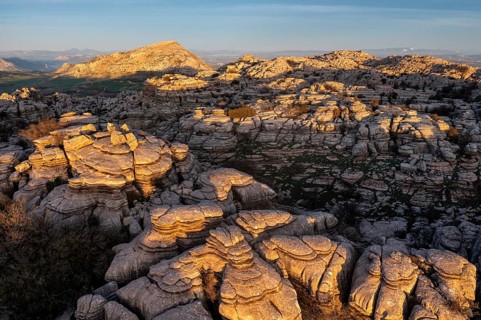 Bizarre limestone rock formations, El Torcal nature reserve, Torcal de Antequera, Malaga province,