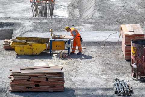 Construction site Construction worker Circular saw